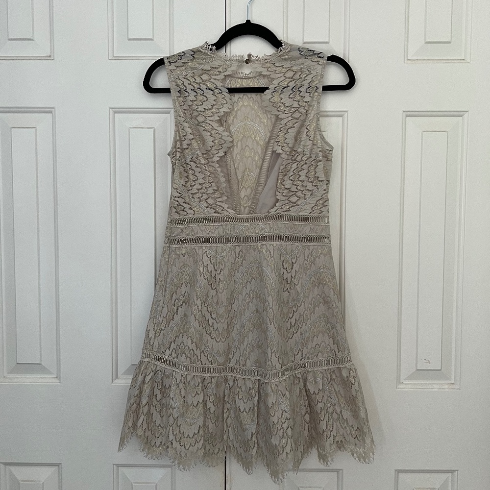SAYLOR Cream Lace Fit-and-Flare Dress - Picture 3 of 6